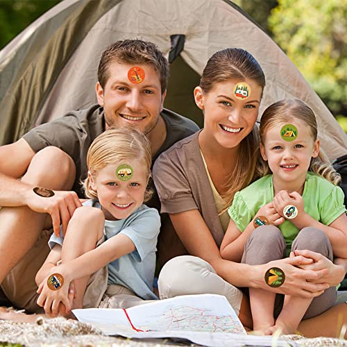 1000 Camping Stickers – 2 Rolls of Happy Camper Decals for Travel, Gifts, and Rewards
