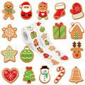 1000 Christmas Gingerbread Man Stickers - 2 Rolls, 16 Designs, Waterproof Vinyl Decals for Holiday Crafts & Gifts