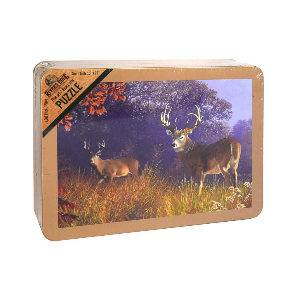 1000-Piece Deer Jigsaw Puzzle in Tin – Rivers Edge Products Wildlife Scene 28x20 Inches