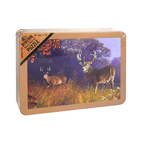 1000-Piece Deer Jigsaw Puzzle in Tin – Rivers Edge Products Wildlife Scene 28x20 Inches