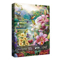 1000 Piece Flower Landscape Puzzle with Letters on Back – Colorful Floral Jigsaw for Adults, Includes Poster and Missing Piece Support