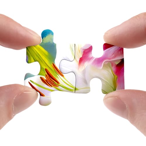 1000 Piece Flower Landscape Puzzle with Letters on Back – Colorful Floral Jigsaw for Adults, Includes Poster and Missing Piece Support