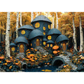1000 Piece Forest Mushroom Stone House Puzzle - Adult Jigsaw with Poster & Letters on Back