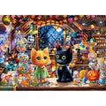 1000-Piece Halloween Cat Puzzle with Witch Magic Shop – PuzzOne Jigsaw for Adults 27.5" x 19.7"