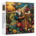 1024-Piece Jigsaw Puzzle for Adults – Bohemian Gnome Couple Floral Field by PULEZZFORU