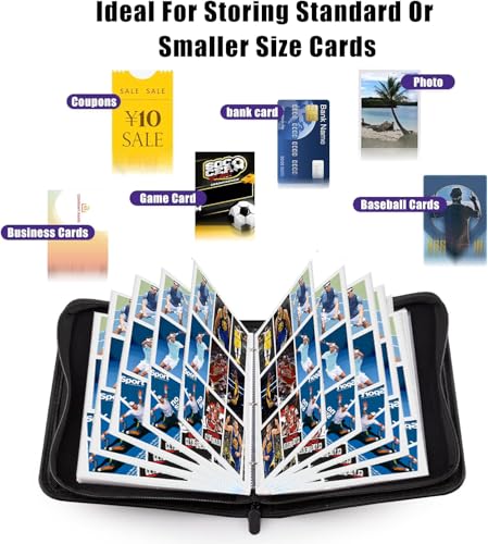 1080-Pocket Trading Card Binder with Zipper – Basketball Design, 60 Removable Pages by TCGCARDIUM