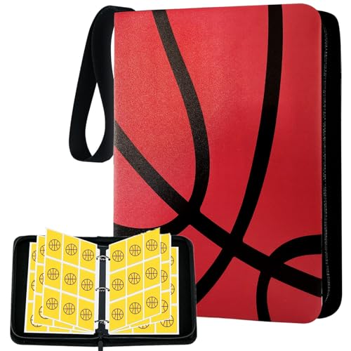 1080-Pocket Trading Card Binder with Zipper – Basketball Design, 60 Removable Pages by TCGCARDIUM