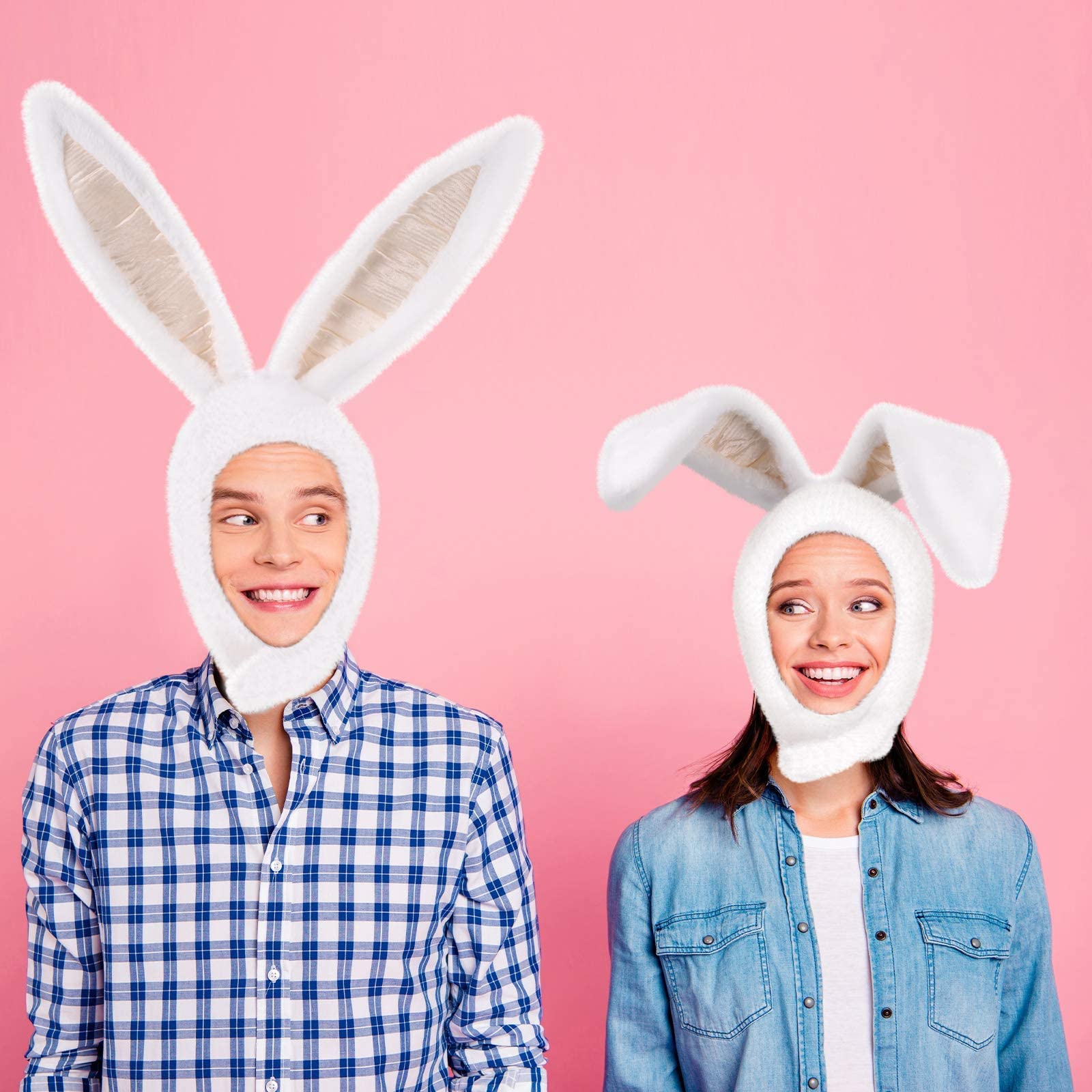 10AGIRL Plush Bunny Hat with Adjustable Ears – Soft Cosplay Hood for Women