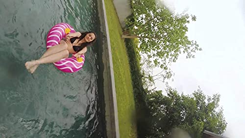 10Leccion 40-Inch Pink Inflatable Pool Float with Handles for Adults and Teens