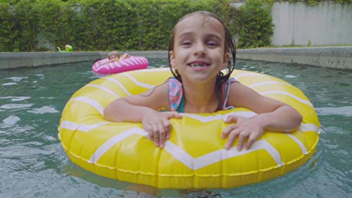 10Leccion 40-Inch Yellow Inflatable Pool Tube with Handles for Adults and Teens