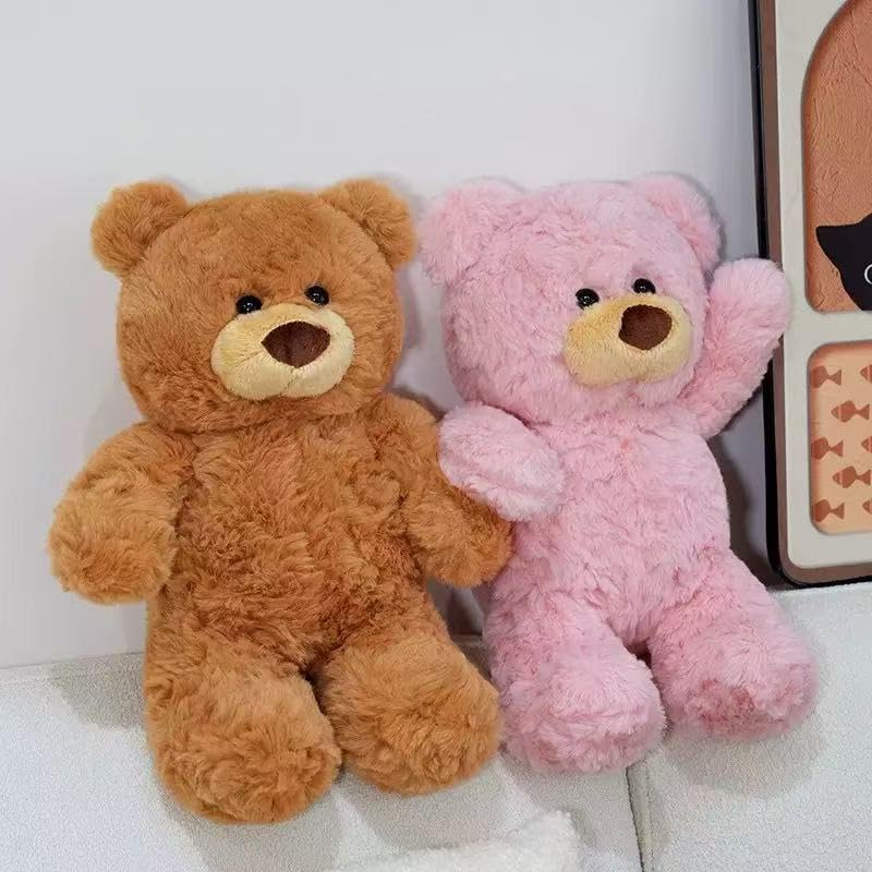 11-Inch Curly Fur Teddy Bear – Soft Plush Toy for Kids & Adults, CPSIA Certified (Brown)