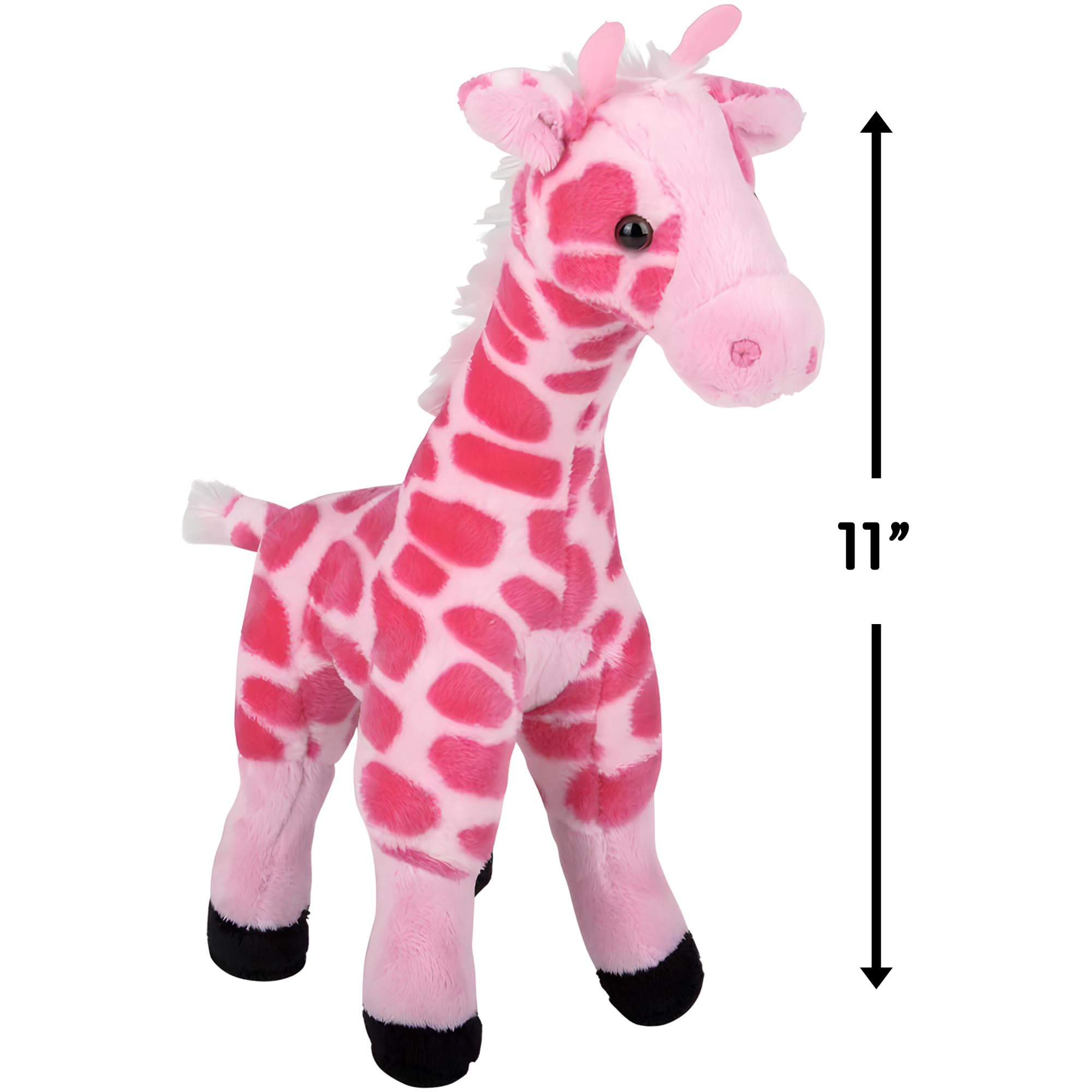 11-Inch Pink Giraffe Plush - Soft Safari Stuffed Toy for Kids