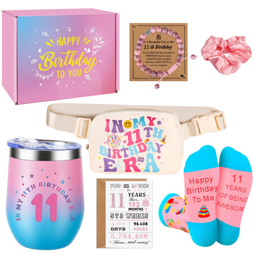 11 Year Old Girl Birthday Gifts – Giftota Tween Gift Set with Tumbler, Bracelet, and Fanny Pack