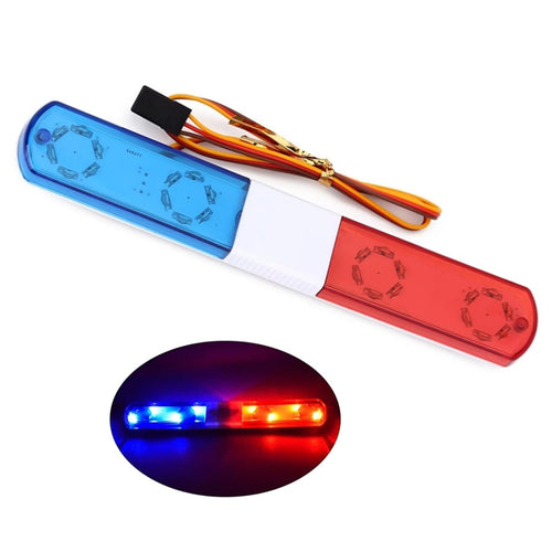 1/10 RC Car Police Lights - 9 Flash Modes Blue&Red LED 145mm for Crawler Trucks