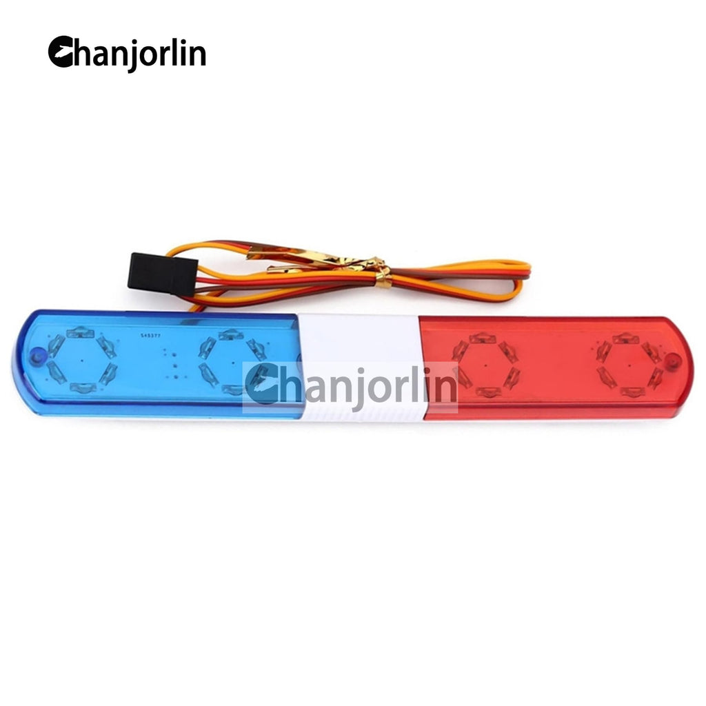 1/10 RC Car Police Lights - 9 Flash Modes Blue&Red LED 145mm for Crawler Trucks
