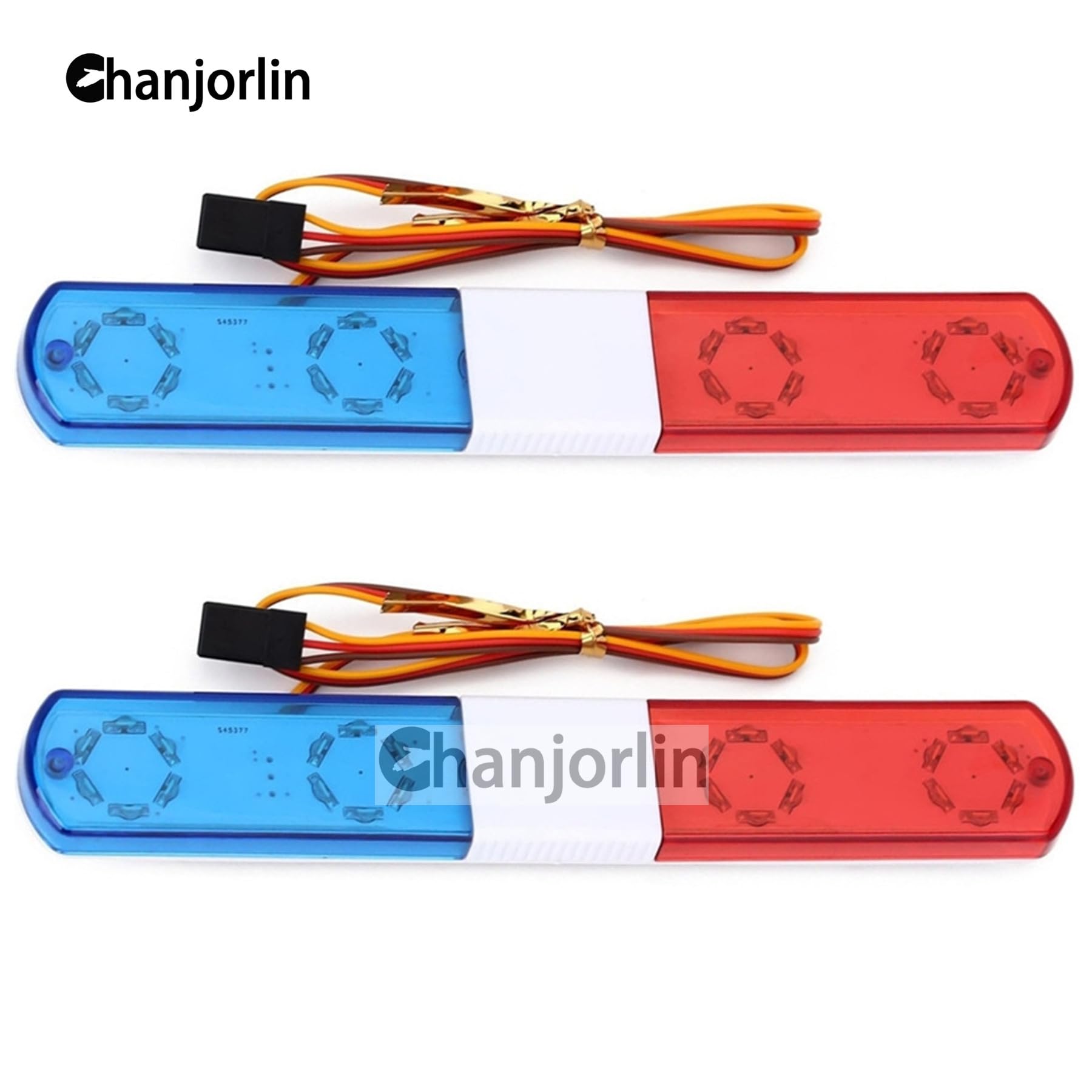 1/10 RC Car Police Lights - 9 Flash Modes Blue&Red LED 145mm for Crawler Trucks