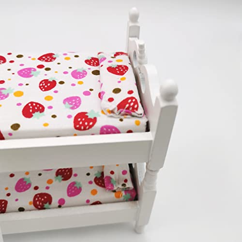 1:12 Scale Wooden Dollhouse Loft Bed with Ladder – SXFSE Miniature Furniture for Bedroom Set