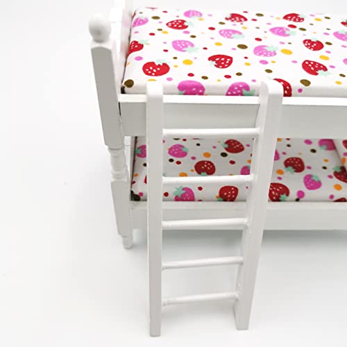 1:12 Scale Wooden Dollhouse Loft Bed with Ladder – SXFSE Miniature Furniture for Bedroom Set