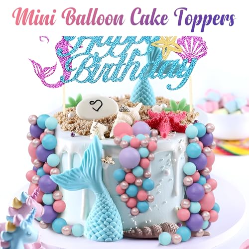 115-Piece Acmee Ball Cake Toppers Set - Mini Foam Balloon Cupcake Picks for DIY Cakes in Pink, Purple, Rose Gold, Blue