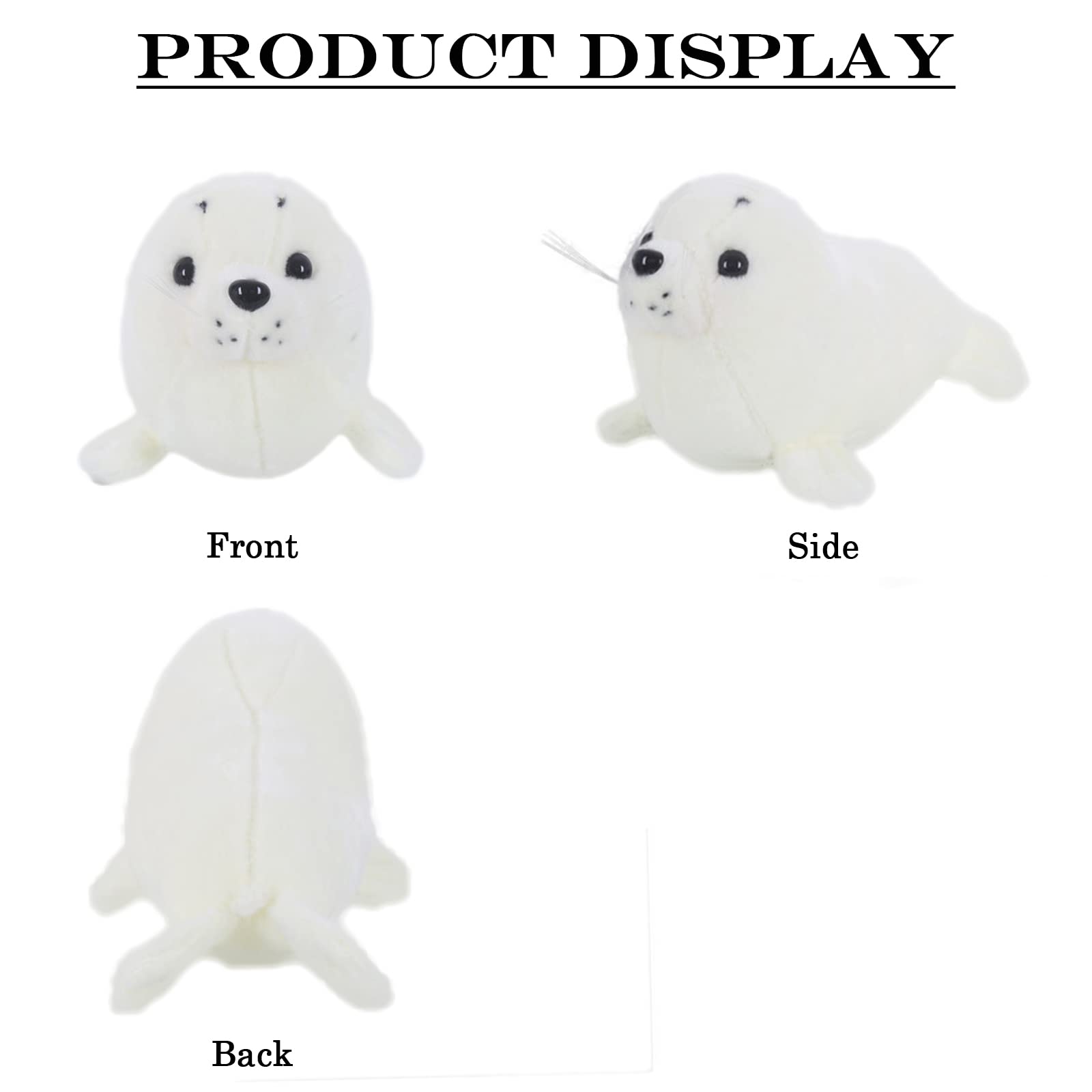 11.8 Inch White Seal Plush Stuffed Animal - Soft Cute Kawaii Pillow Toy for Kids by zhidiloveyou