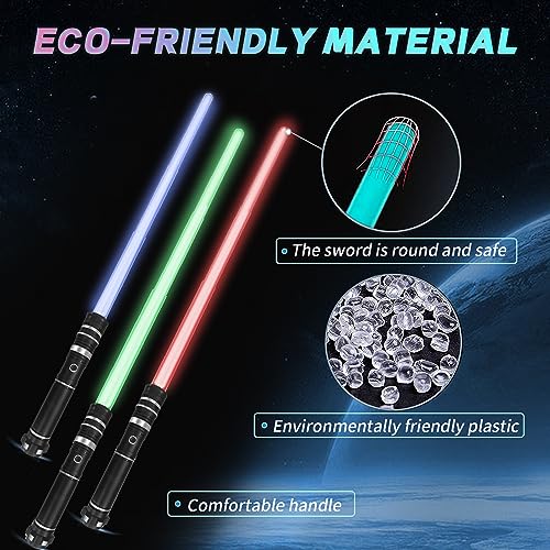 12-Color Expandable Lightsaber Toy with Sound Effects and Mute Mode – 2-in-1 Double-Blade for Kids and Cosplay