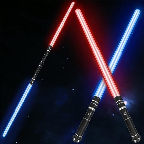 12-Color Expandable Lightsaber Toy with Sound Effects and Mute Mode – 2-in-1 Double-Blade for Kids and Cosplay