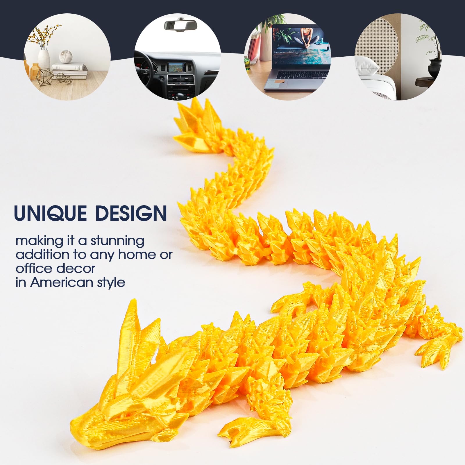 12-Inch 3D Printed Dragon Egg with Dragon Inside – Laser Yellow Green Fidget Toy Executive Desk Decor