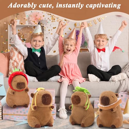 12-Inch Capibara Plush with Removable Turtle Backpack - Kawaii Soft Stuffed Animal for Kids & Teens