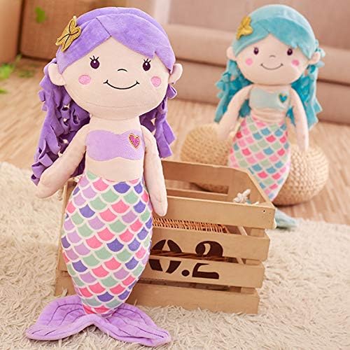 12-Inch Purple Mermaid Plush Toy – Soft Mermaid Princess Stuffed Animal with Glitter Heart, Safe for Toddlers