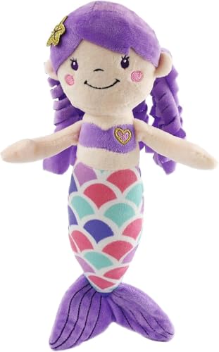 12-Inch Purple Mermaid Plush Toy – Soft Mermaid Princess Stuffed Animal with Glitter Heart, Safe for Toddlers