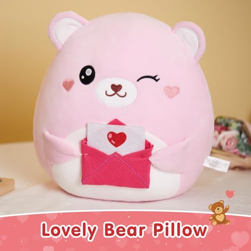 12-Inch Valentine Teddy Bear Plush with Love Letter – Soft Cuddly Pillow for Kids and Girlfriends