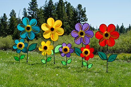 12-Inch Yellow Sunflower Wind Spinner by In the Breeze – Weather-Resistant Fabric & Fiberglass Frame for Yard or Garden