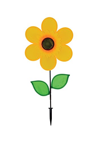 12-Inch Yellow Sunflower Wind Spinner by In the Breeze – Weather-Resistant Fabric & Fiberglass Frame for Yard or Garden