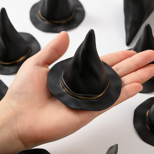 12 Mini Plastic Witch Hats for Halloween Crafts & Decor – 2.95 Inch Wizard Hats, Party Supplies
