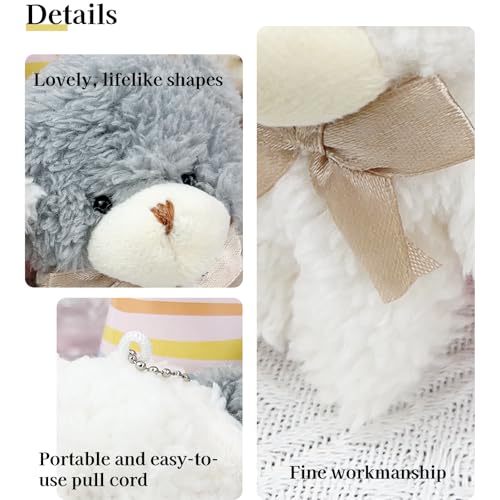 12 Mini Stuffed Teddy Bears with Keychains – 4.7 Inch Plush Bears in White, Brown, Grey for Party Favors and DIY Crafts