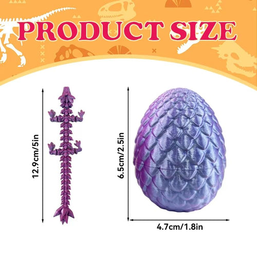 12-Pack 3D Printed Dragon Eggs with Hidden Dragons Inside - Collectible Toys for Kids, Easter Gifts & Party Favors