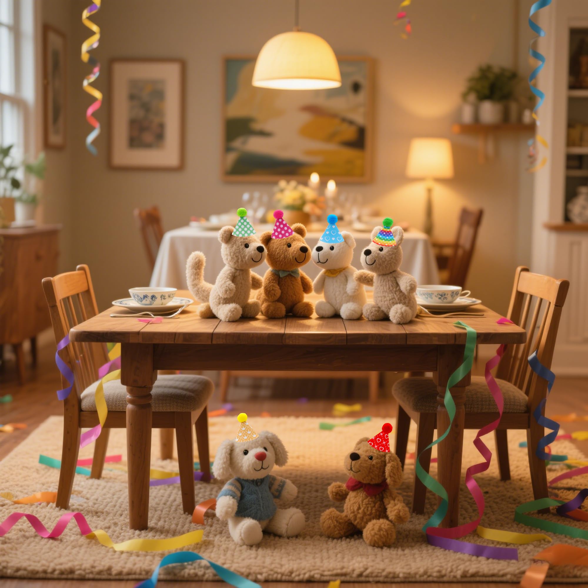 12 Pack Adult Sized Felt Party Hats – Reusable Cone Hats for Birthdays, Pets & Stuffed Animals