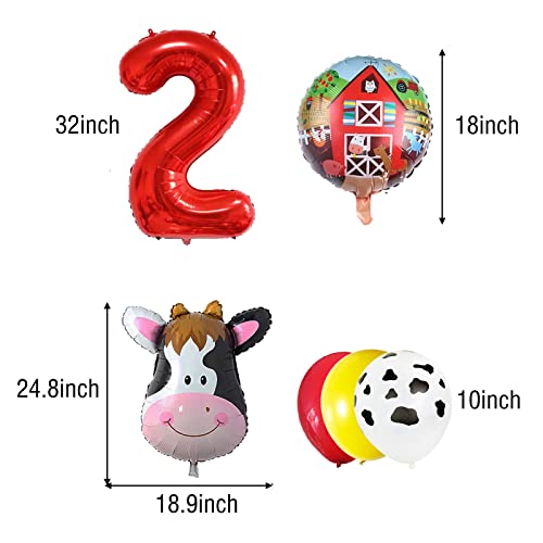 12-Pack Farm Animal Foil Balloons for 2nd Birthday Party Decorations – Safe Aluminum Balloons for Kids' Barnyard Theme Baby Shower