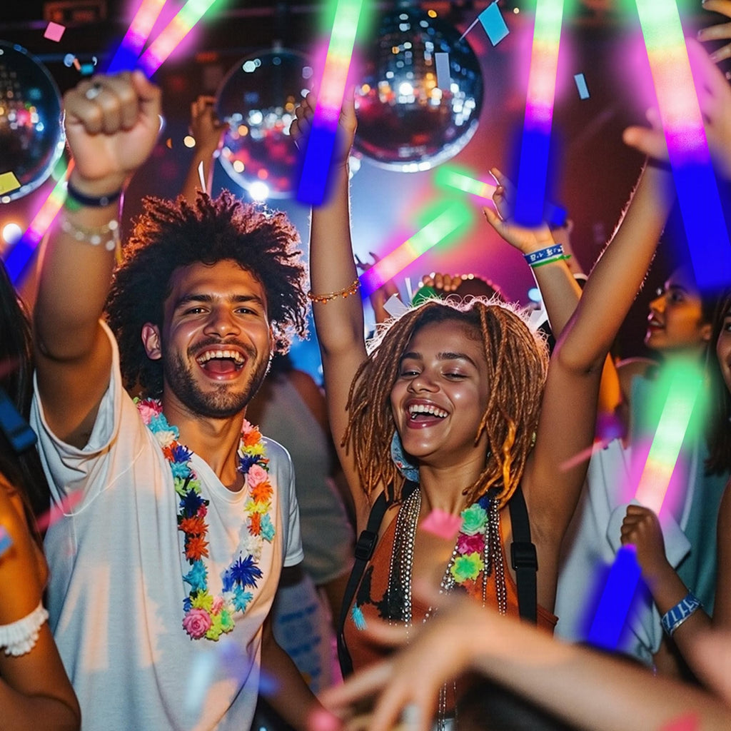 12 Pack Foam Glow Sticks with 3 Modes – Bendable LED Party Lights for Weddings, Halloween, and More