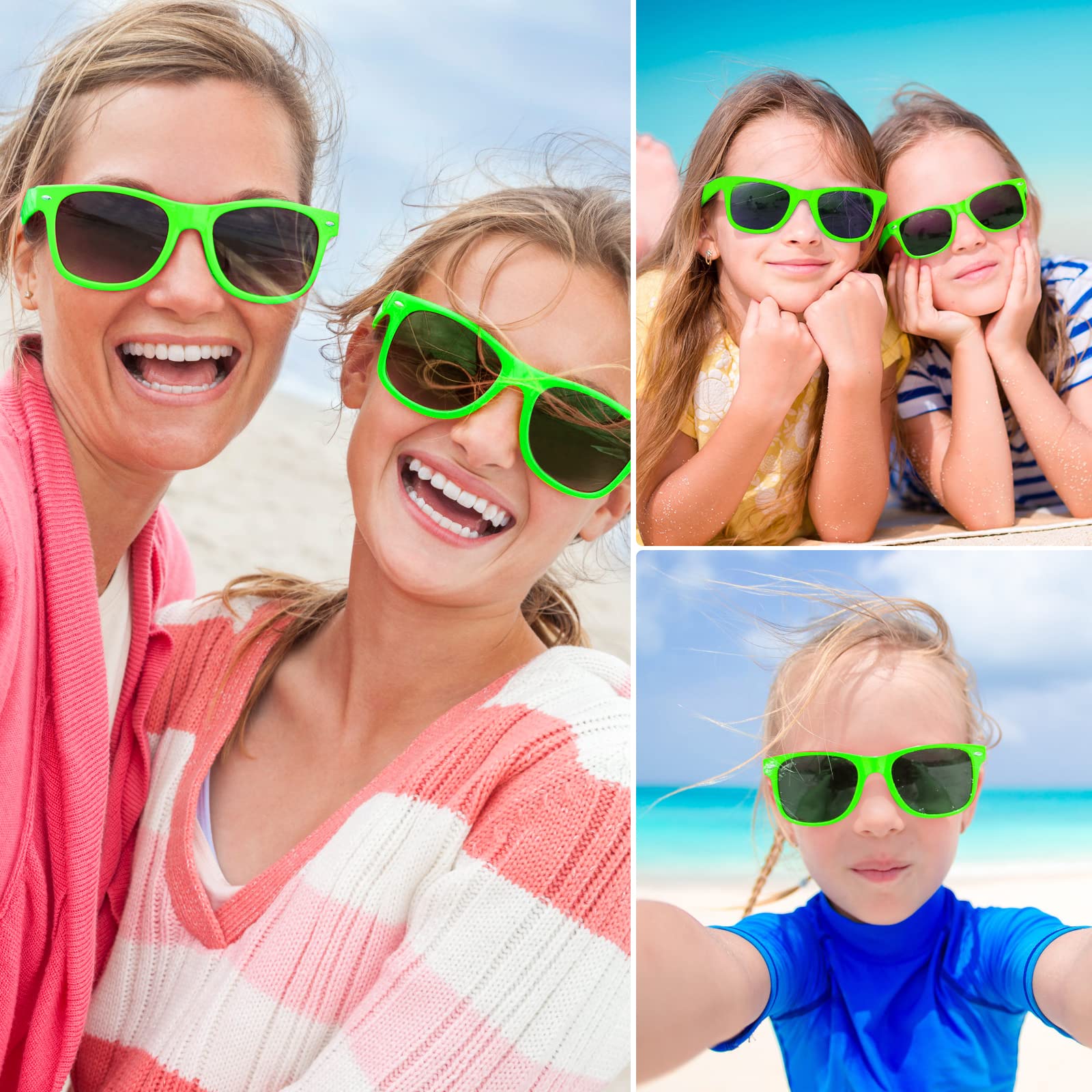 12-Pack Green Bulk Sunglasses by TUPARKA - UV400 Polarized Party Favors