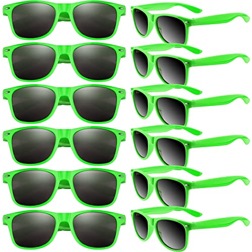 12-Pack Green Bulk Sunglasses by TUPARKA - UV400 Polarized Party Favors