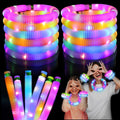 12 Pack Light Up Pop Fidget Tubes Party Favors for Kids - Glow in the Dark Sensory Toys with 3 Light Modes