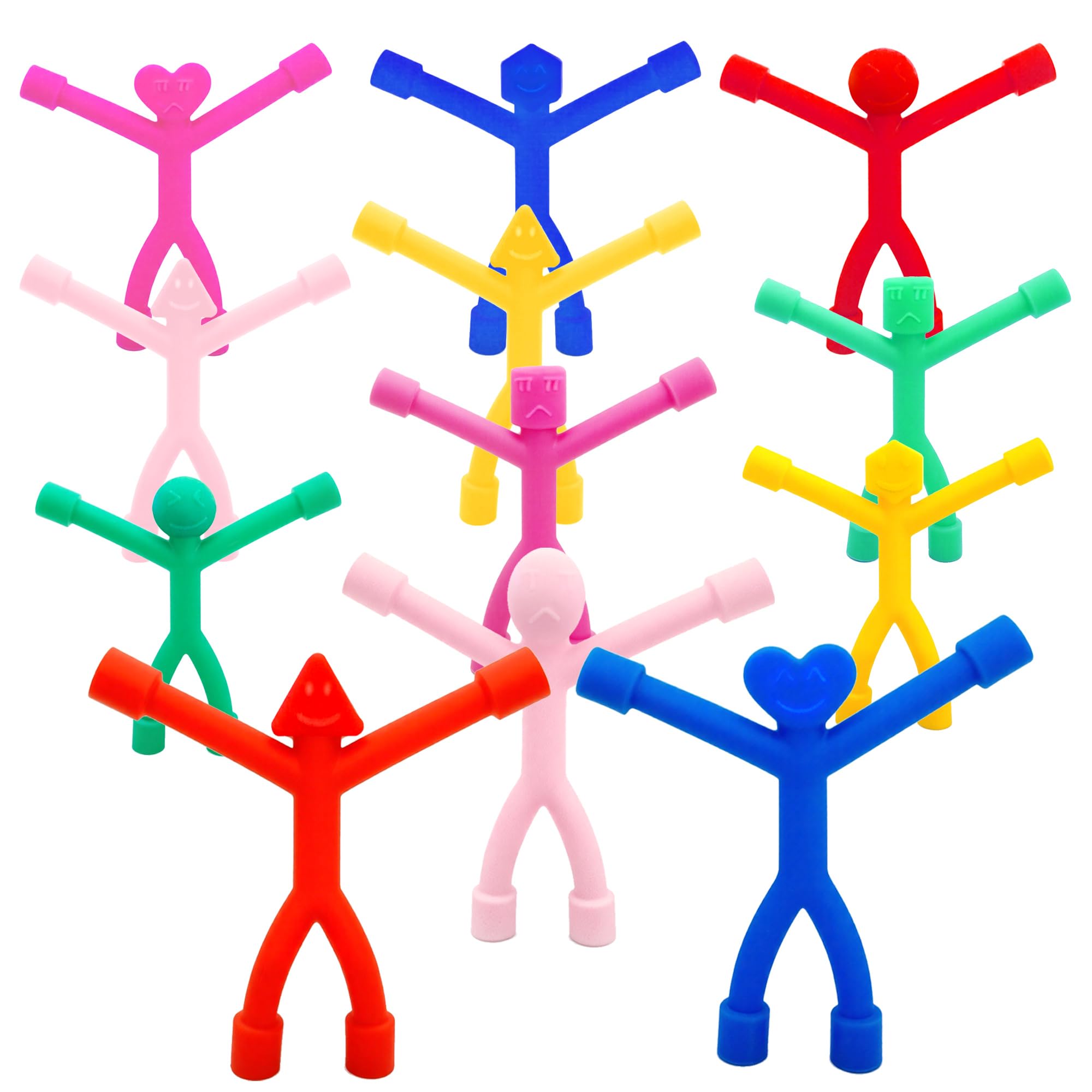 12-Pack Magnetic People Figures – Silicone Bendable Toys for Travel, Fridge, Whiteboard – Screen-Free Fun for Kids Ages 3+