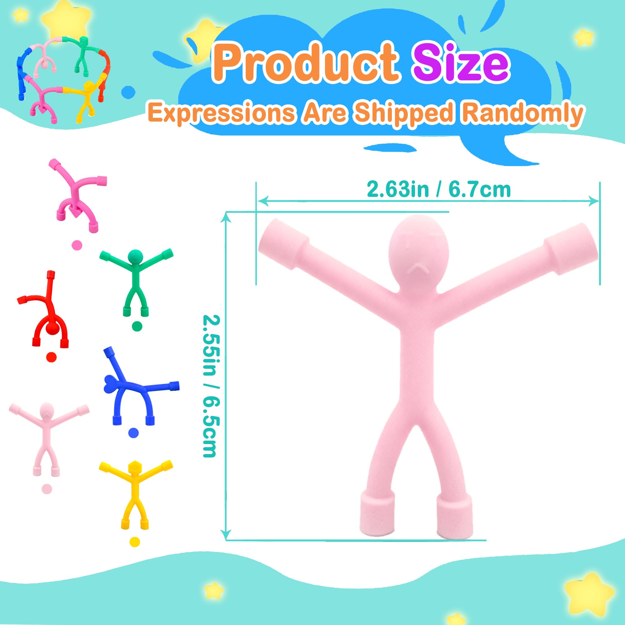 12-Pack Magnetic People Figures – Silicone Bendable Toys for Travel, Fridge, Whiteboard – Screen-Free Fun for Kids Ages 3+