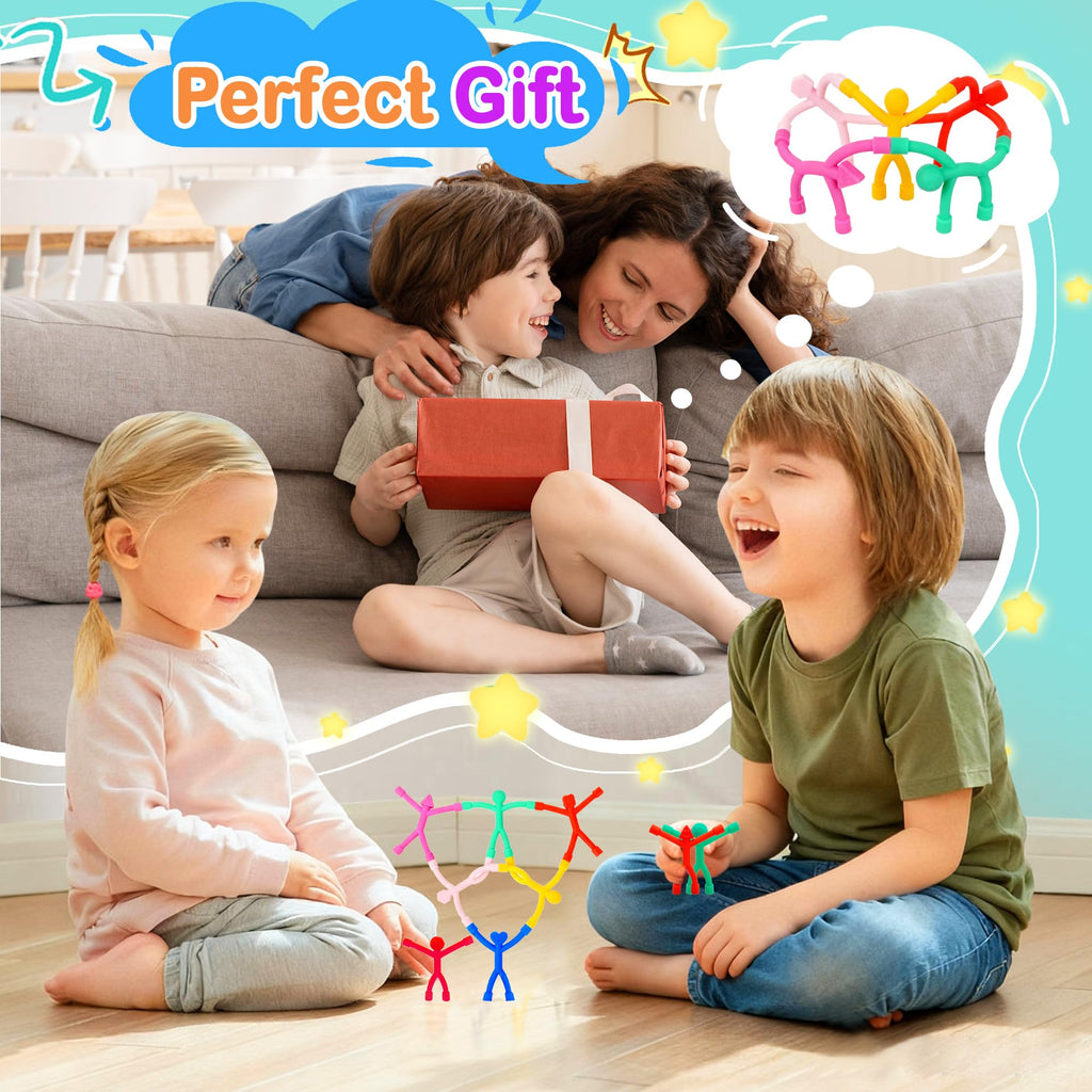 12-Pack Magnetic People Figures – Silicone Bendable Toys for Travel, Fridge, Whiteboard – Screen-Free Fun for Kids Ages 3+
