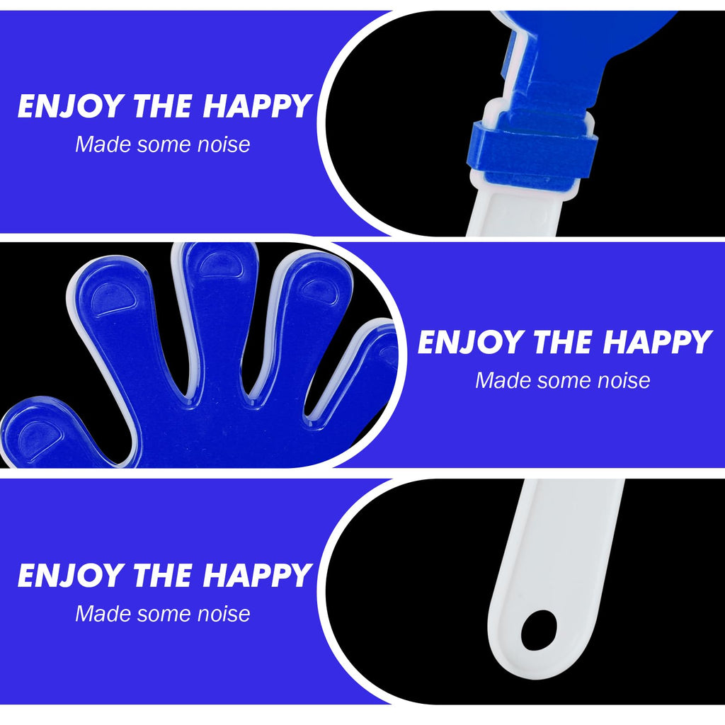 12-Pack Plastic Hand Clappers Noise Makers - Blue and White, 7.5 Inches