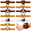 12-Pack Plush Dog Slap Bracelets – Cute Animal Wrist Toys for Party Favors and Gifts