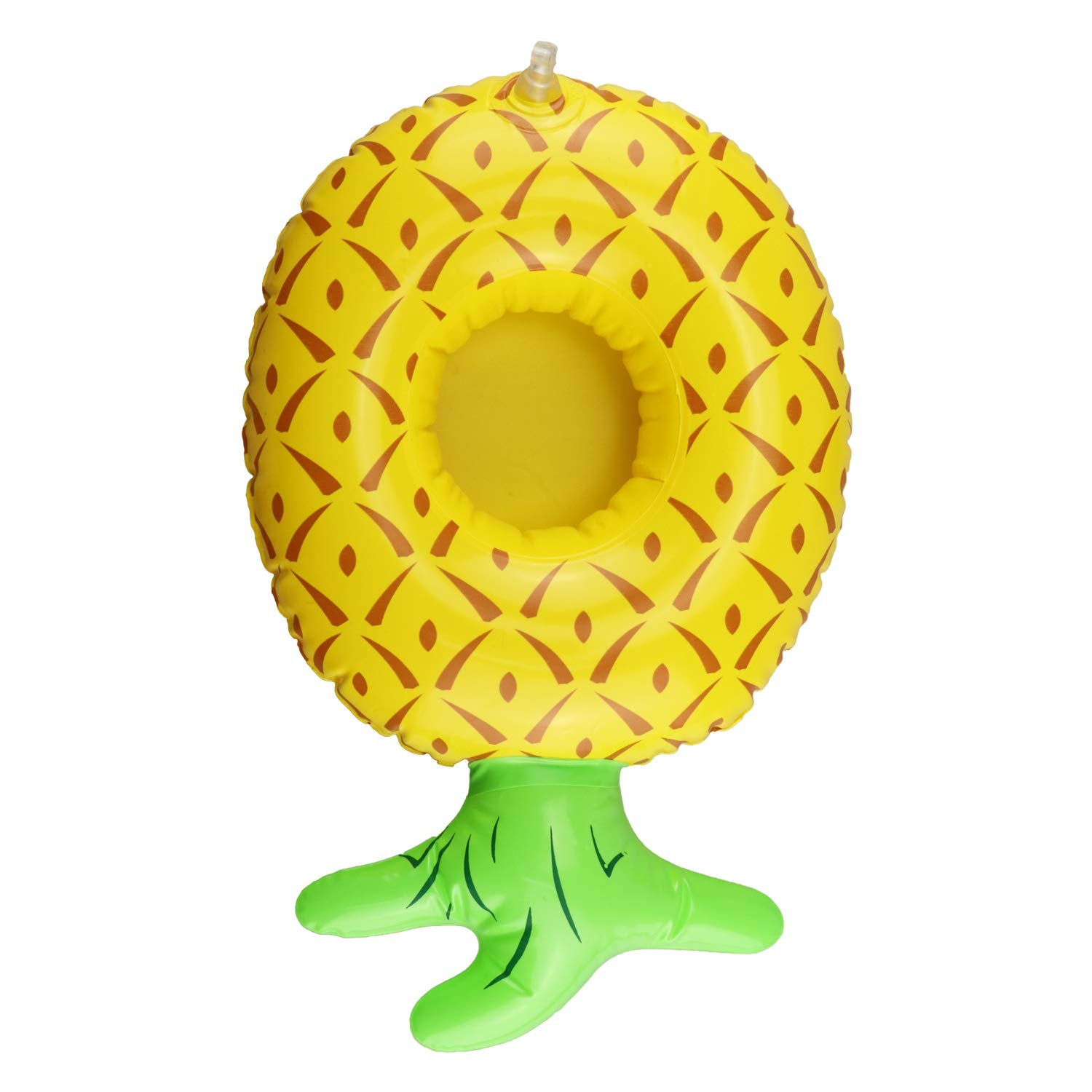 12 Pack Pool Drink Holders - Inflatable Cup Coasters with Mini Air Pump (Flamingo, Cactus, Palm Tree, Pineapple)