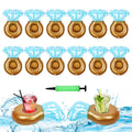 12-Pack ROSUN Inflatable Drink Holder - Blue Diamond Pattern Pool Float for Cans & Wine Glasses