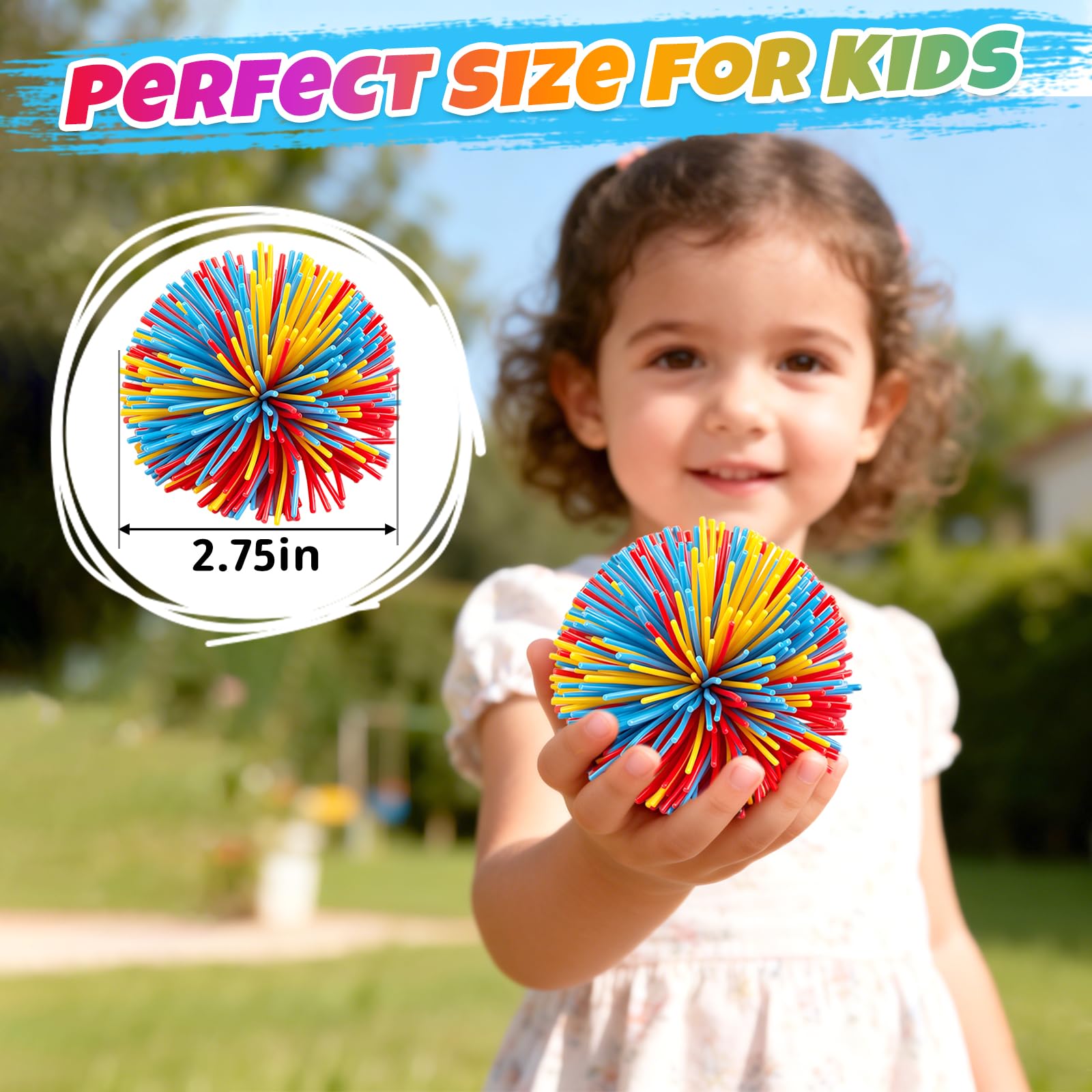 12 Pack Stringy Balls Fidget Toys – 2.75" Silicone Bouncy Stress Balls for Kids & Adults by Bloolilies